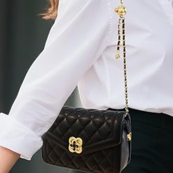 Neiman Marcus Black Quilted Leather Crossbody Bag - Picture 2 of 4